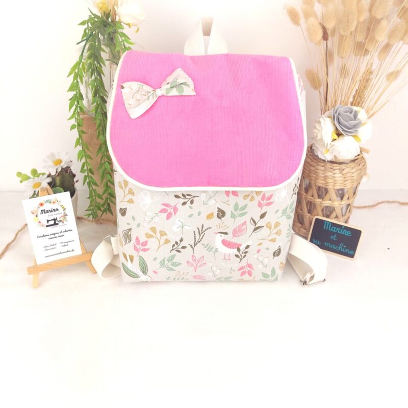 Sac à dos maternelle huppy rose