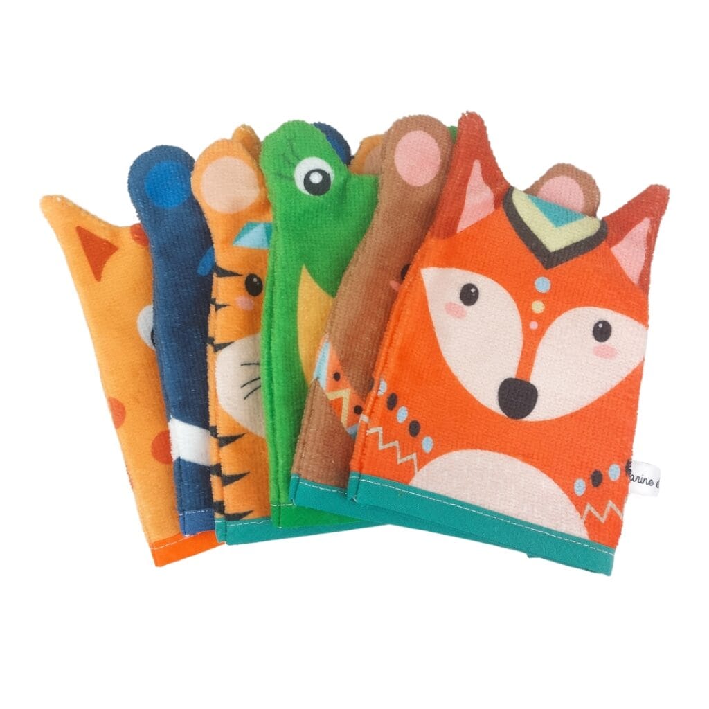 Gant De Toilette Enfant Apprentissage - Micro éponge Bambou Et Coton - Dimensions 10x13 Cm - Très Doux