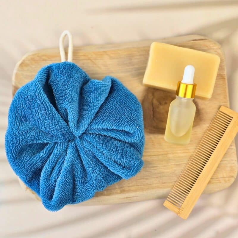 Fleur de douche lavable bleu