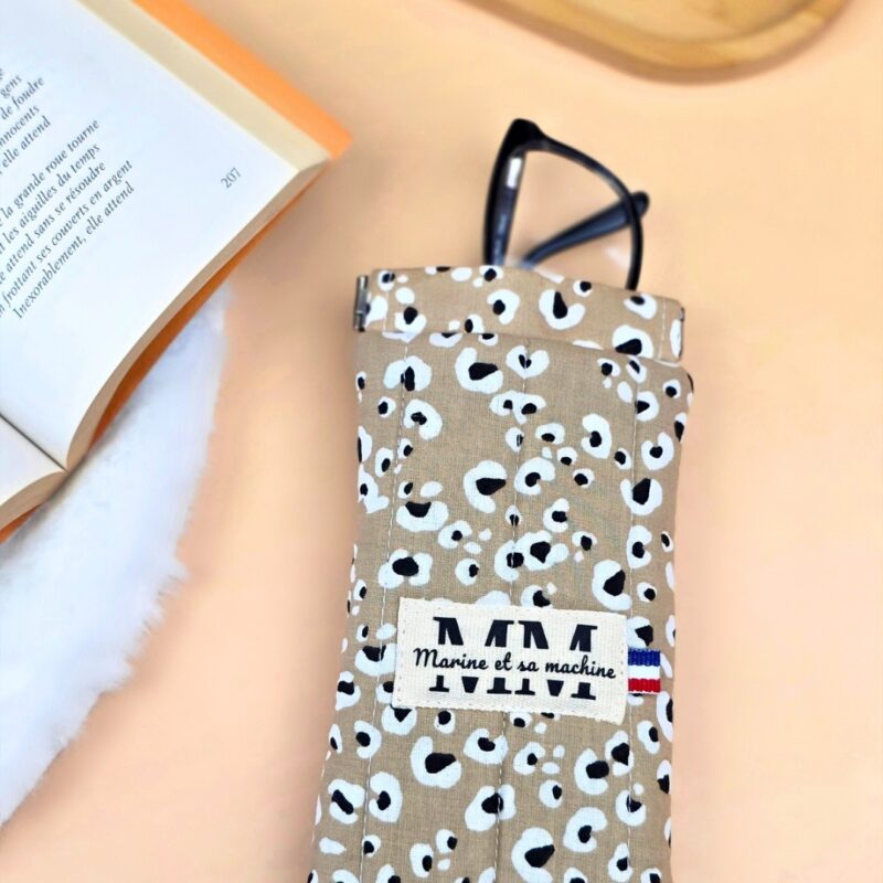 Etui pour lunettes léopard camel