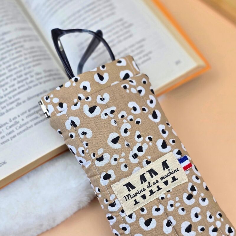 Etui pour lunettes léopard camel