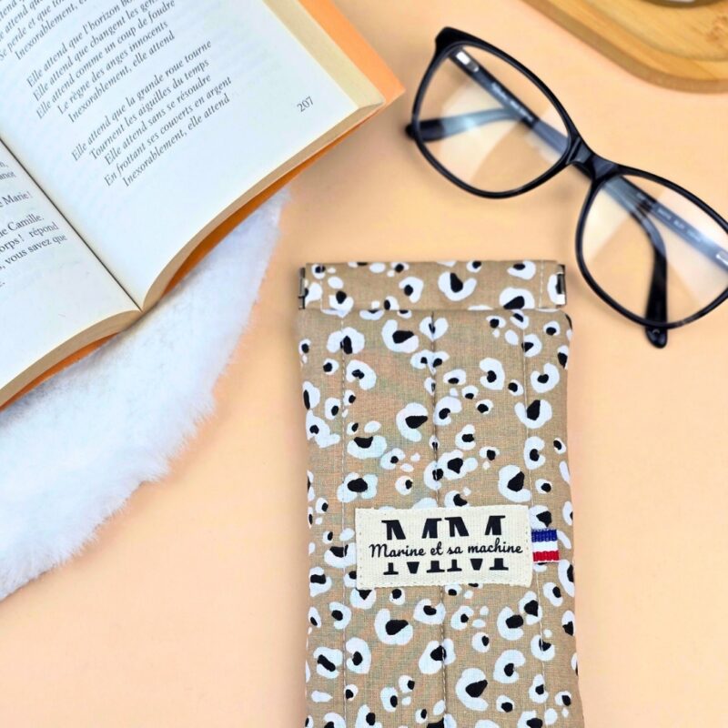 Etui pour lunettes léopard camel