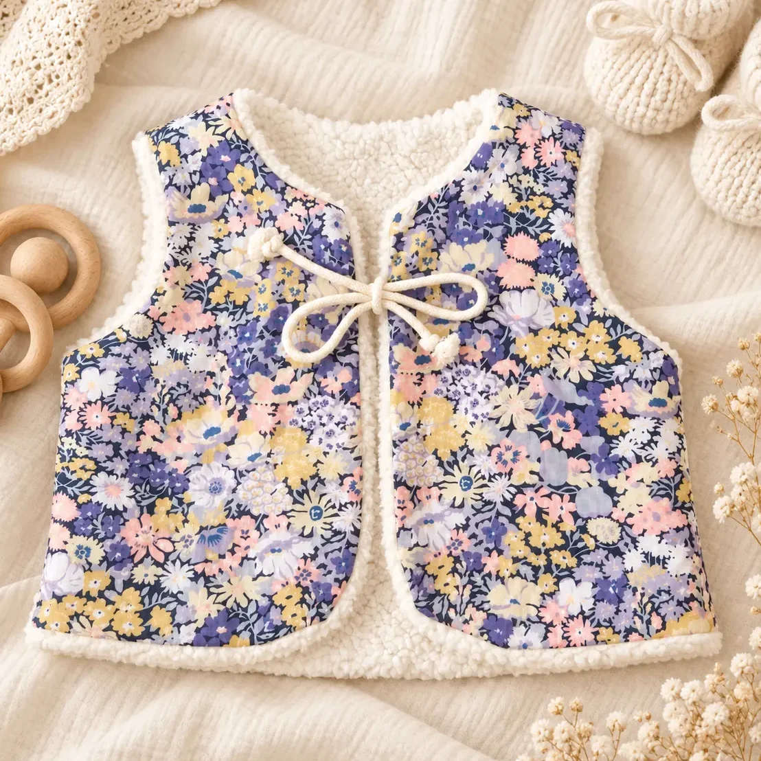 Gilet sans manche bébé réversible