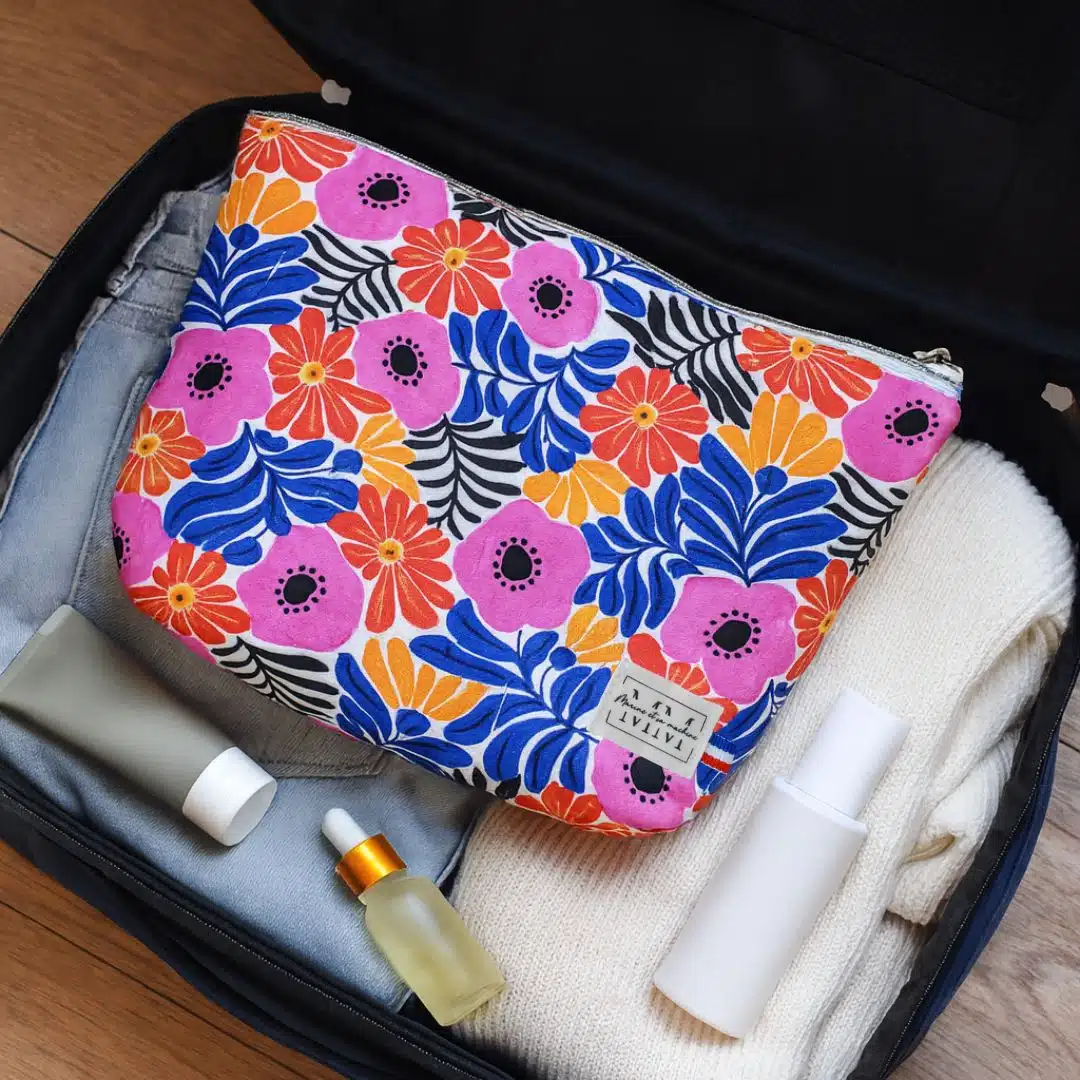 Trousse toilette femme - Marine et sa machine - fait main en Bretagne