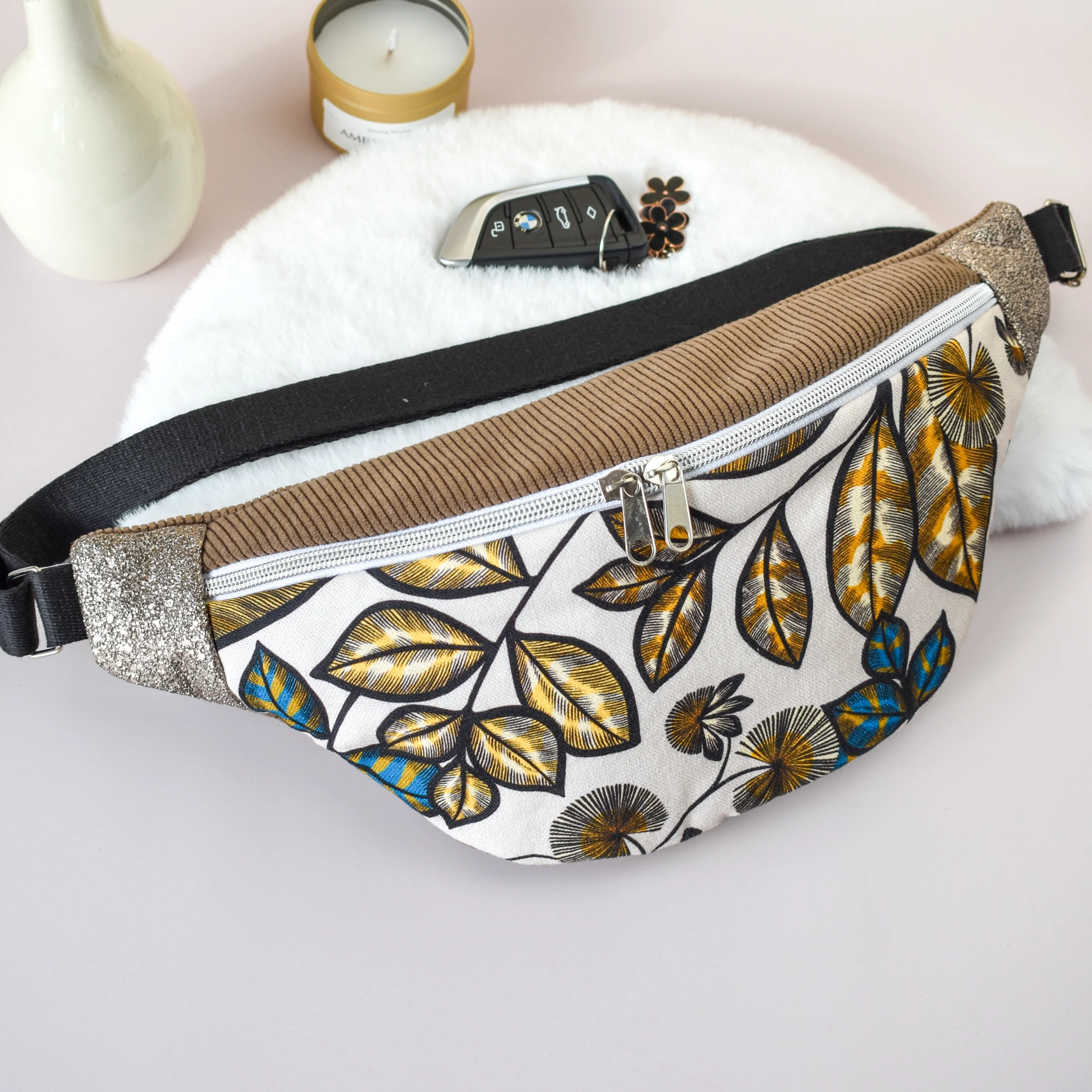 sac banane femme tendance beige et marron - Marine et sa machine