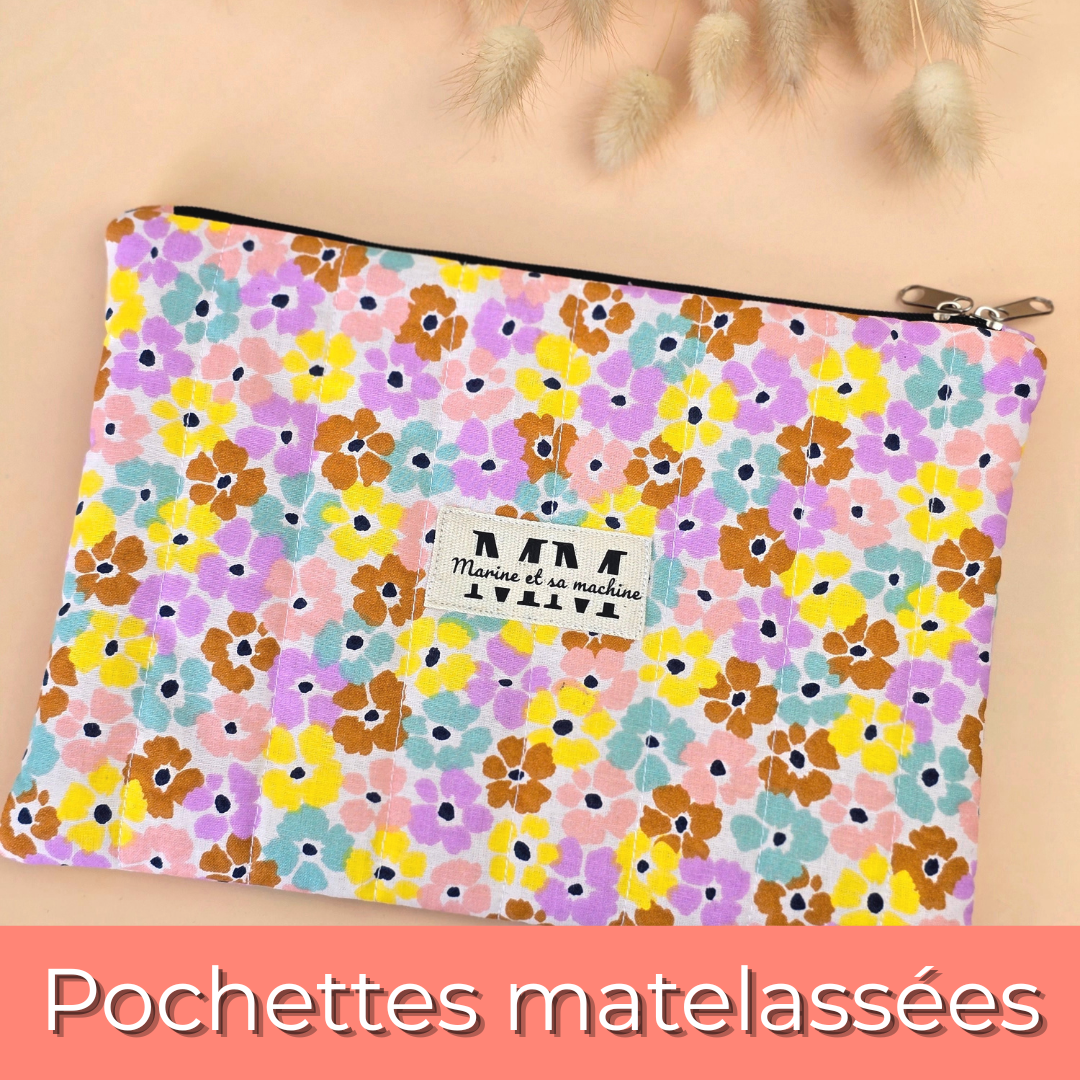 Pochette matelassée - Pochettes tissus et trousses - Marine et sa machine
