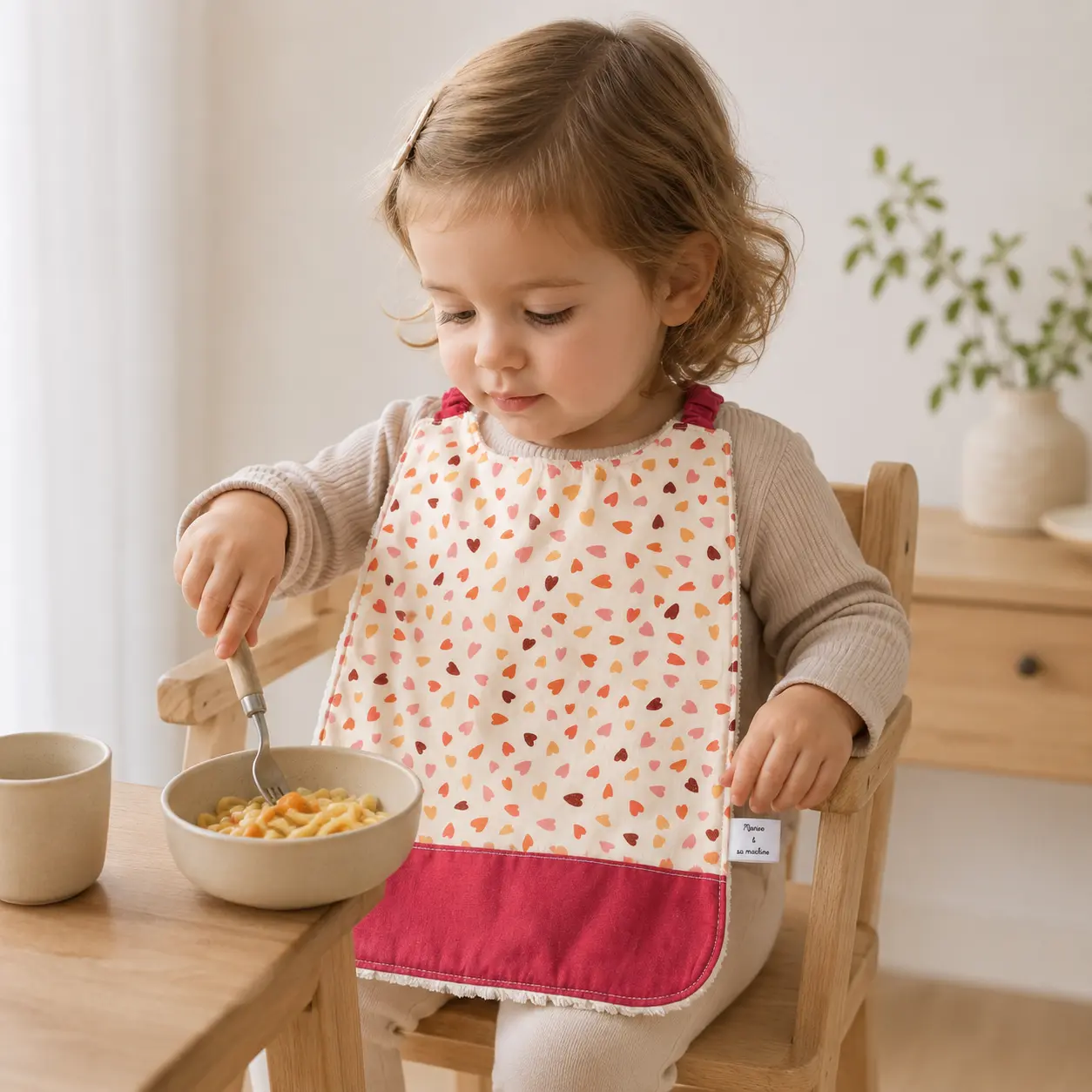 Serviette de table avec elastique - Grand bavoir