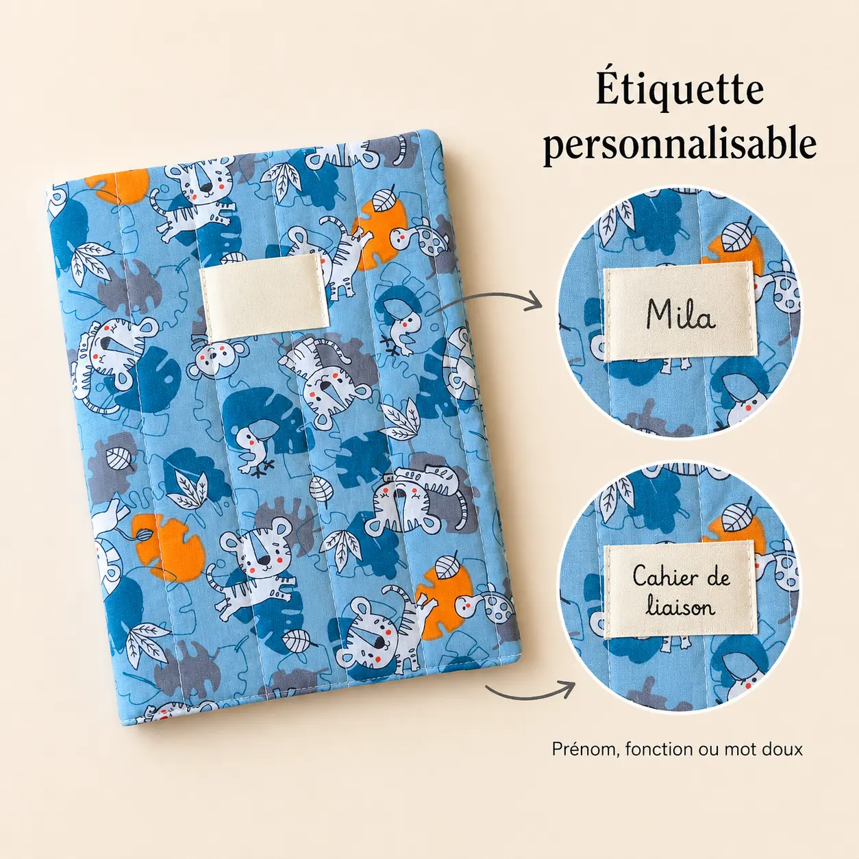 Protège cahier lionceau - personnalisation