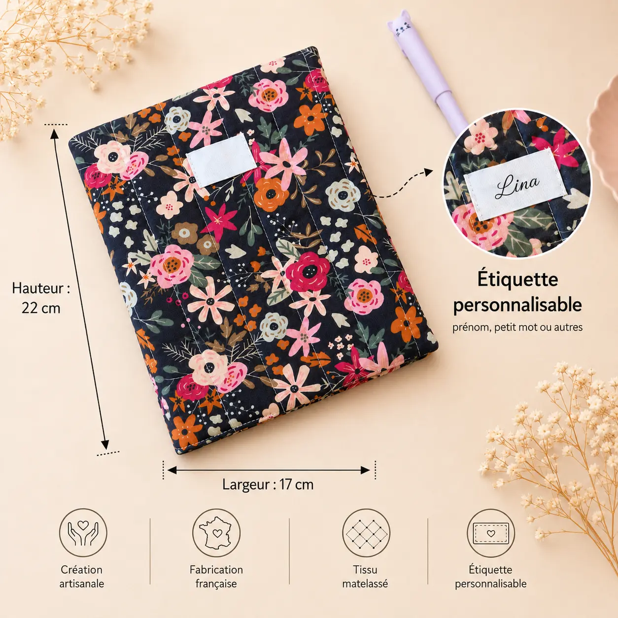 Protège cahier Olga personnalisation