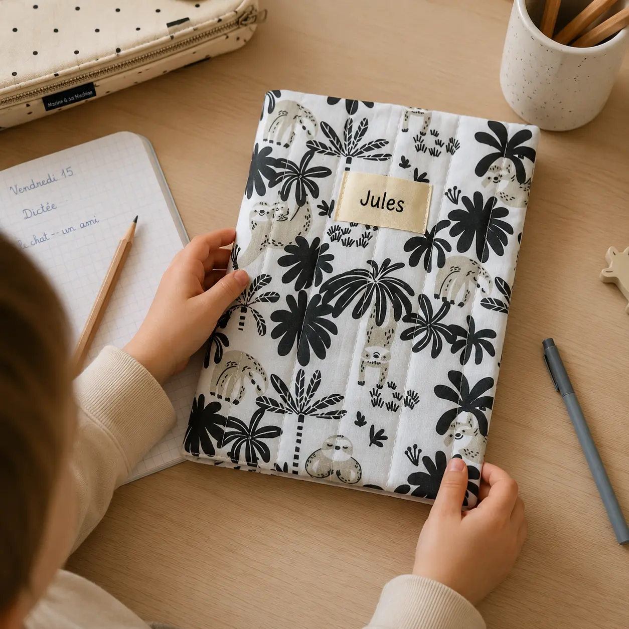 Protege cahier paresseux enfant
