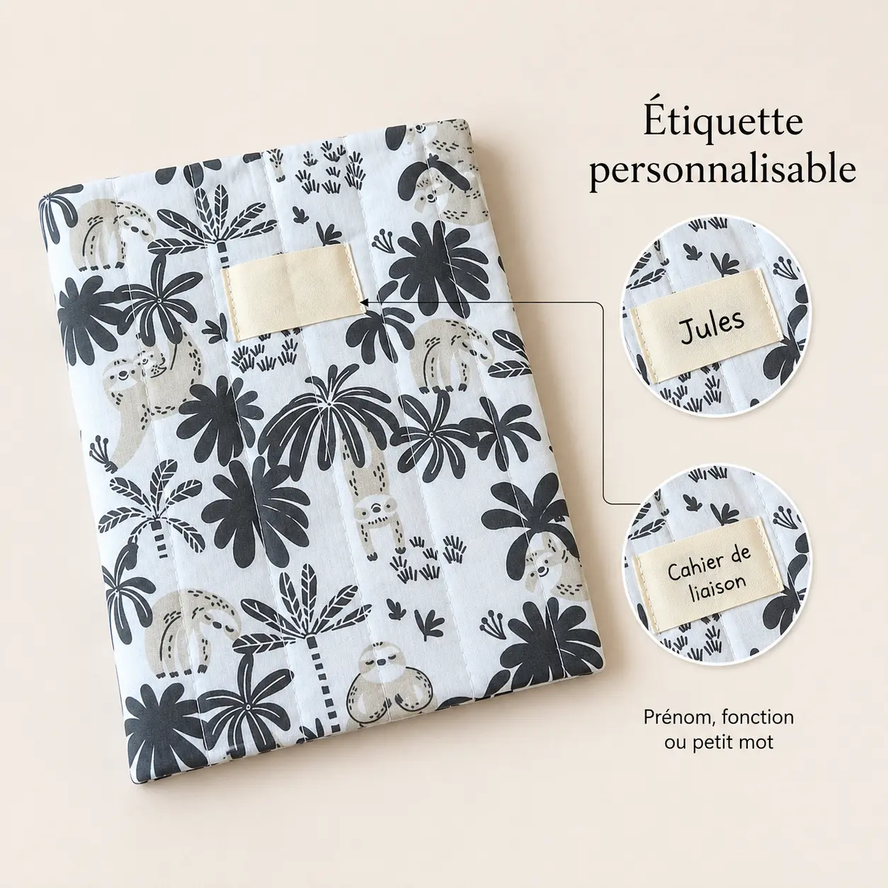 Protège cahier paresseux personnalisable