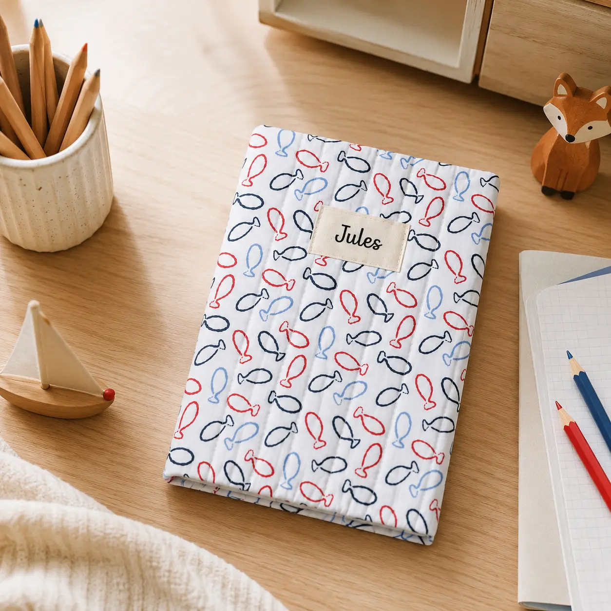 Protège cahier poisskaï - couvre cahier
