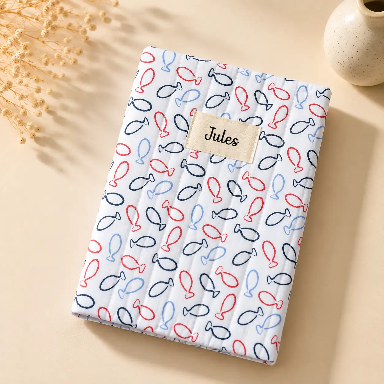 Protège cahier poisskaï personnalisé