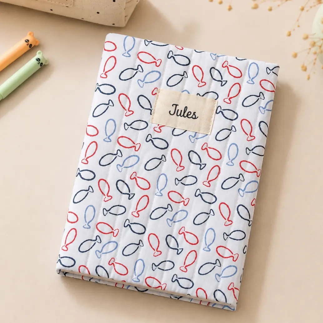 Protège cahier poisskaï posé