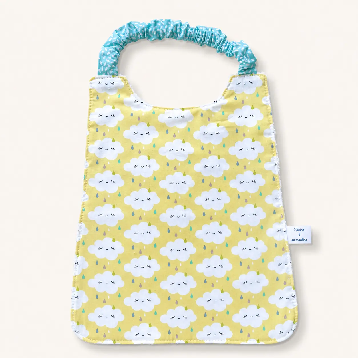 Serviette élastique maternelle nuage - Serviette de cantine