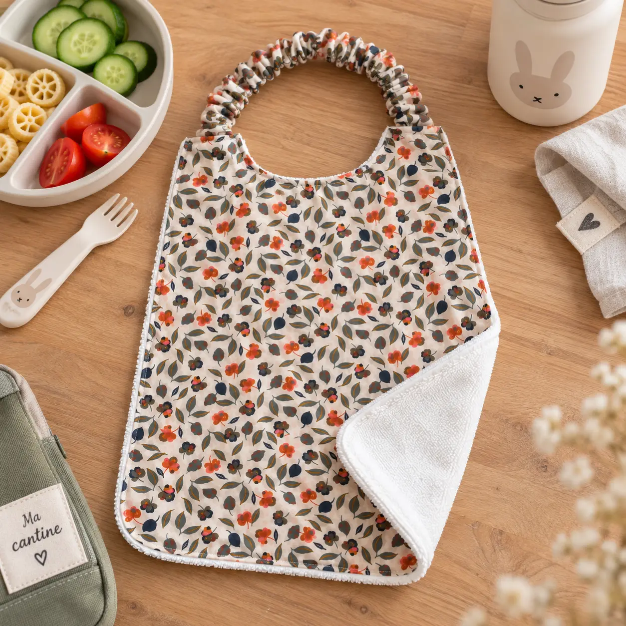 Serviette elastique maternelle bohème - envers