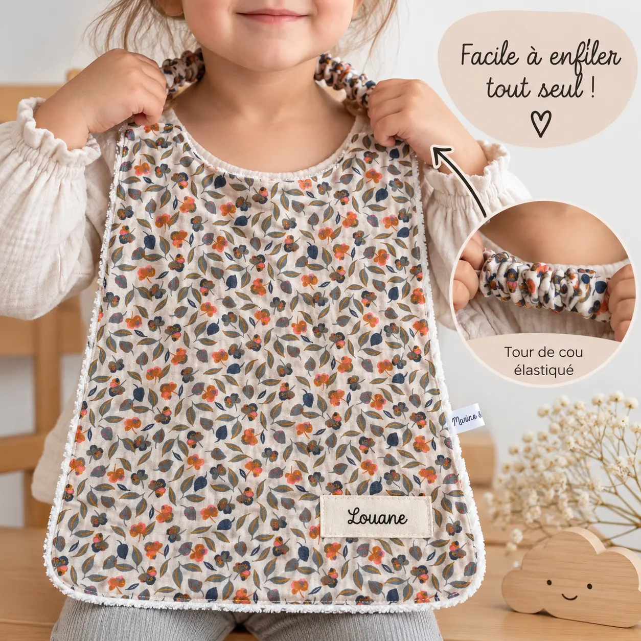 Serviette elastique maternelle bohème porté
