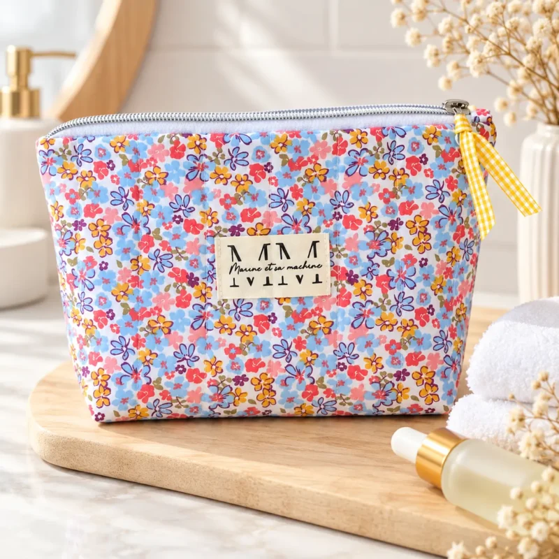 Trousse tissu fleuri