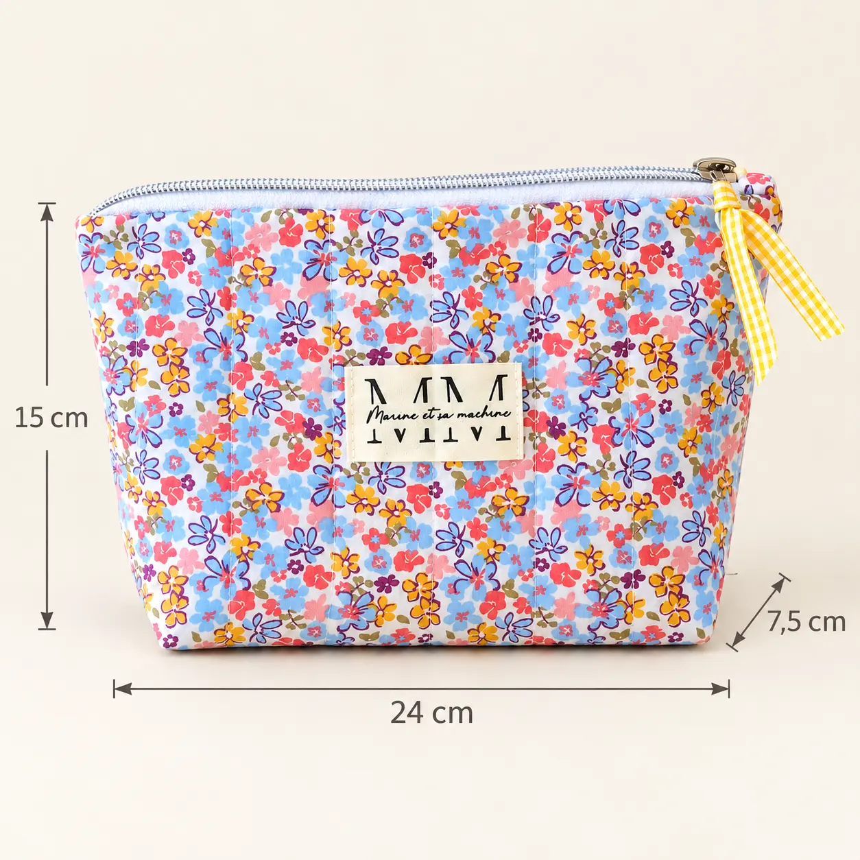 Trousse tissu fleuri - dimension