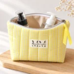 Trousse tissu vichy jaune